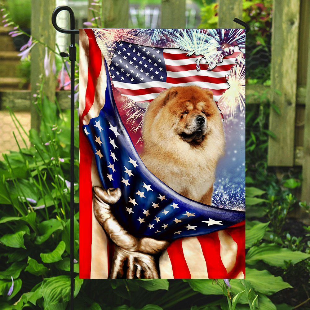Dog Garden Flags, Happy Independence Day Chow Chow Flag, Dog Flags For House, Dog Owner Gift