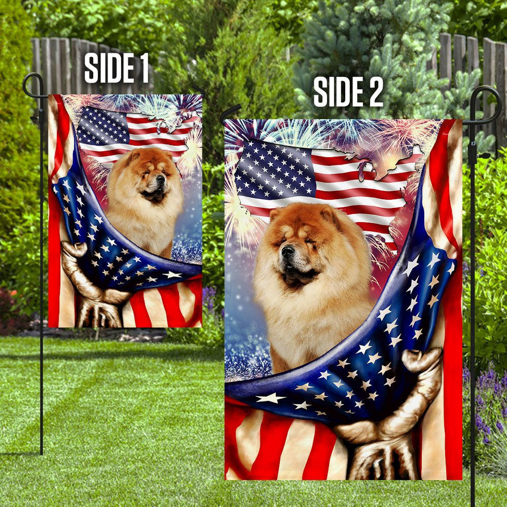 Dog Garden Flags, Happy Independence Day Chow Chow Flag, Dog Flags For House, Dog Owner Gift