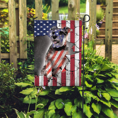 Dog Garden Flags, Miniature Schnauzer Usa Flag, Dog Flags For House, Dog Owner Gift