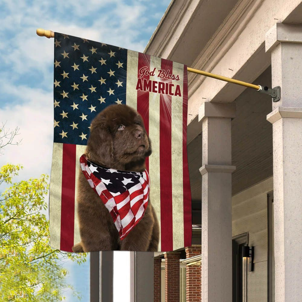 Dog Garden Flags, Newfoundland God Bless House Flag, Dog Flags For House, Dog Owner Gift