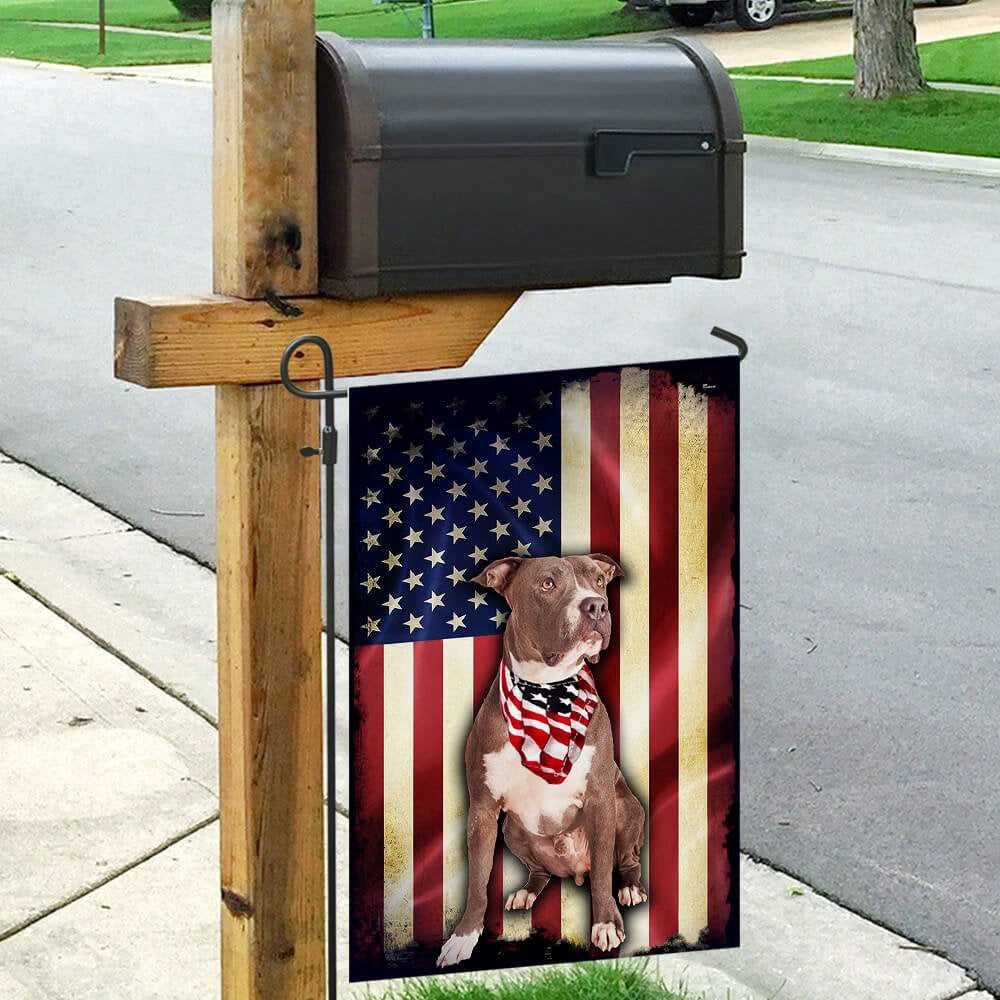 Dog Garden Flags, Pit Bull American Flag, Dog Flags For House, Dog Owner Gift