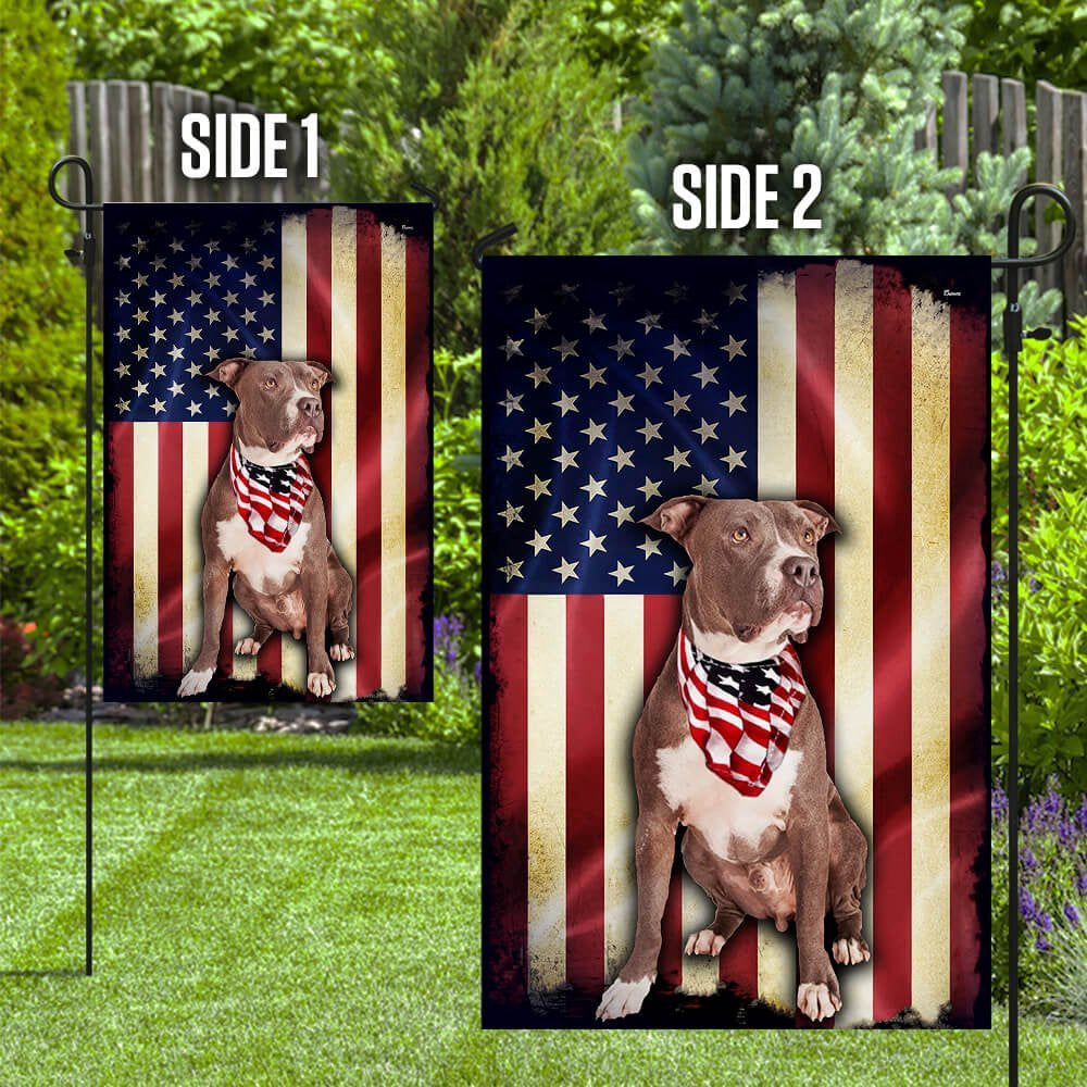 Dog Garden Flags, Pit Bull American Flag, Dog Flags For House, Dog Owner Gift