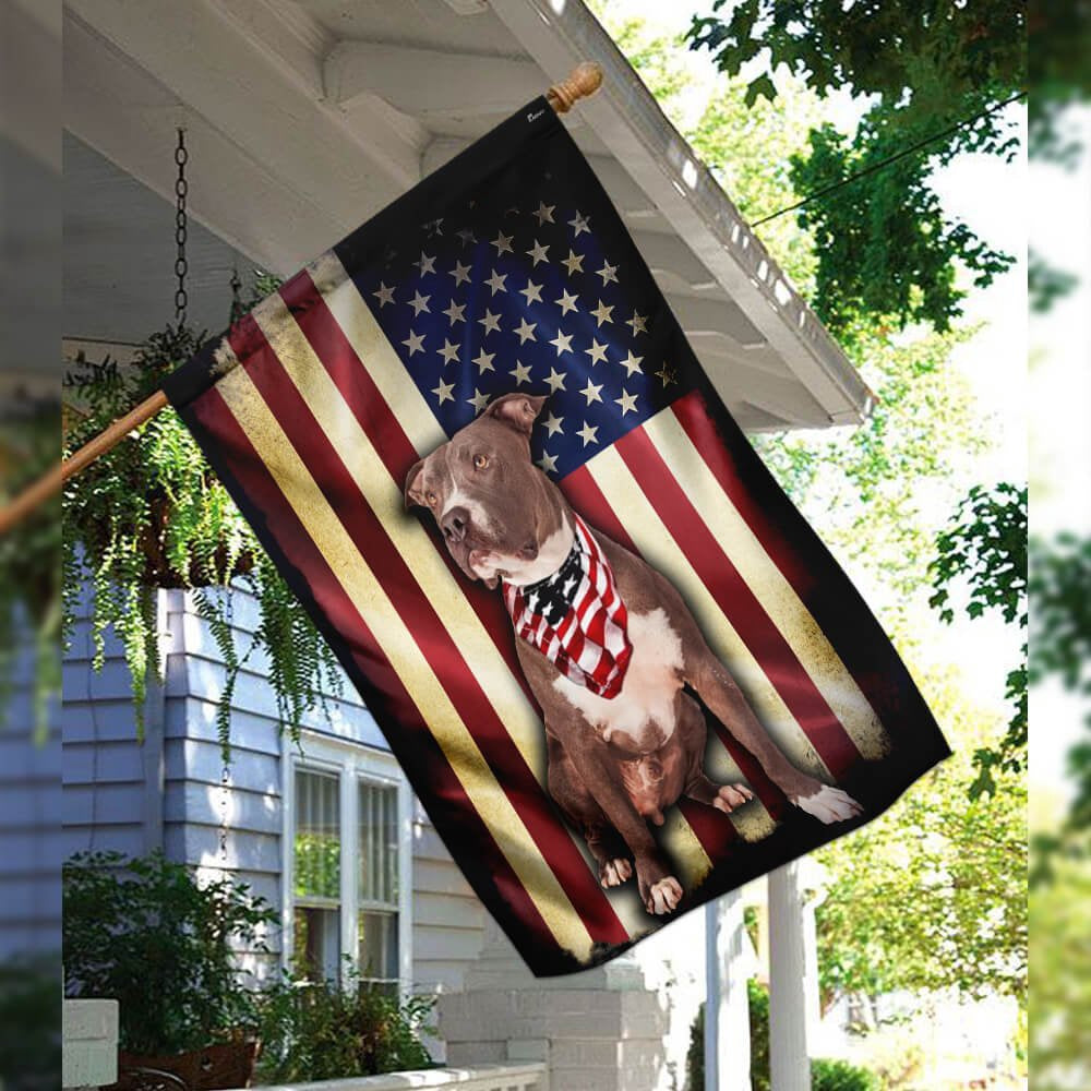 Dog Garden Flags, Pit Bull American Flag, Dog Flags For House, Dog Owner Gift