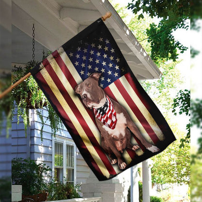 Dog Garden Flags, Pit Bull American Flag, Dog Flags For House, Dog Owner Gift