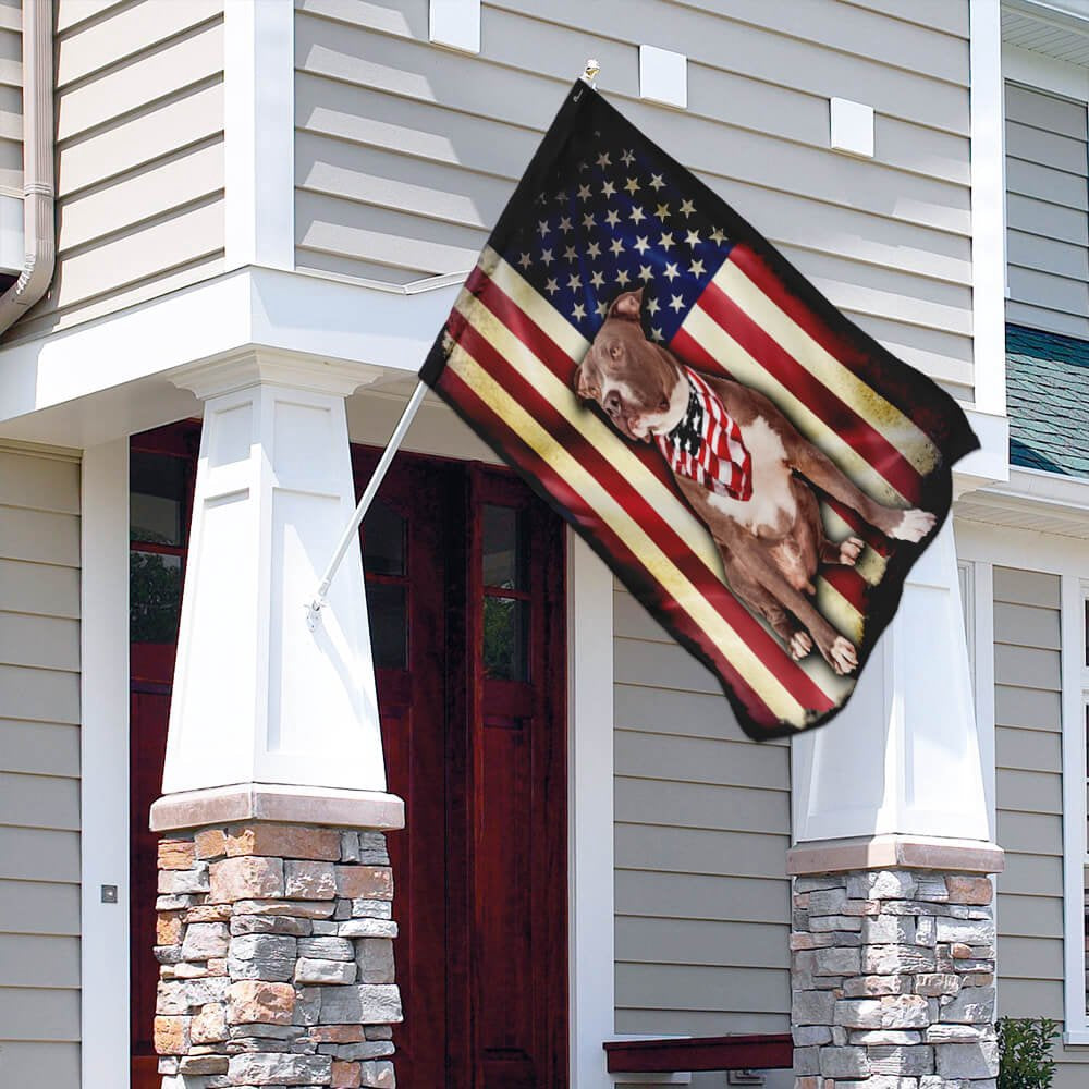 Dog Garden Flags, Pit Bull American Flag, Dog Flags For House, Dog Owner Gift