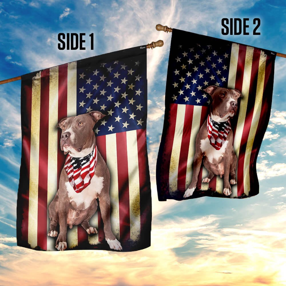 Dog Garden Flags, Pit Bull American Flag, Dog Flags For House, Dog Owner Gift