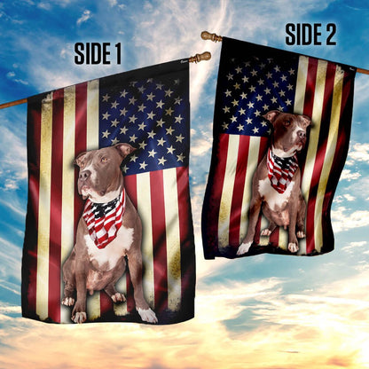 Dog Garden Flags, Pit Bull American Flag, Dog Flags For House, Dog Owner Gift
