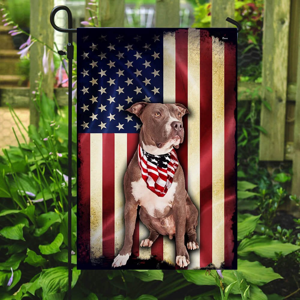 Dog Garden Flags, Pit Bull American Flag, Dog Flags For House, Dog Owner Gift
