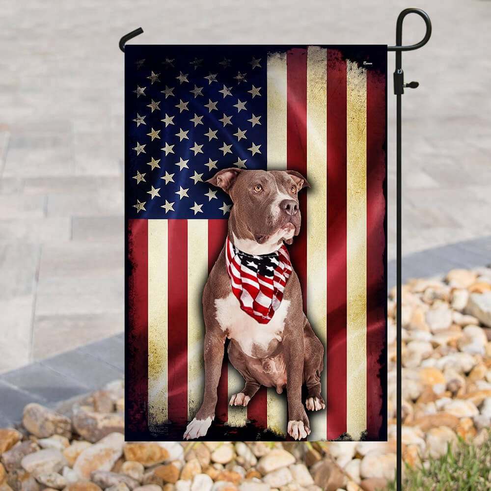 Dog Garden Flags, Pit Bull American Flag, Dog Flags For House, Dog Owner Gift