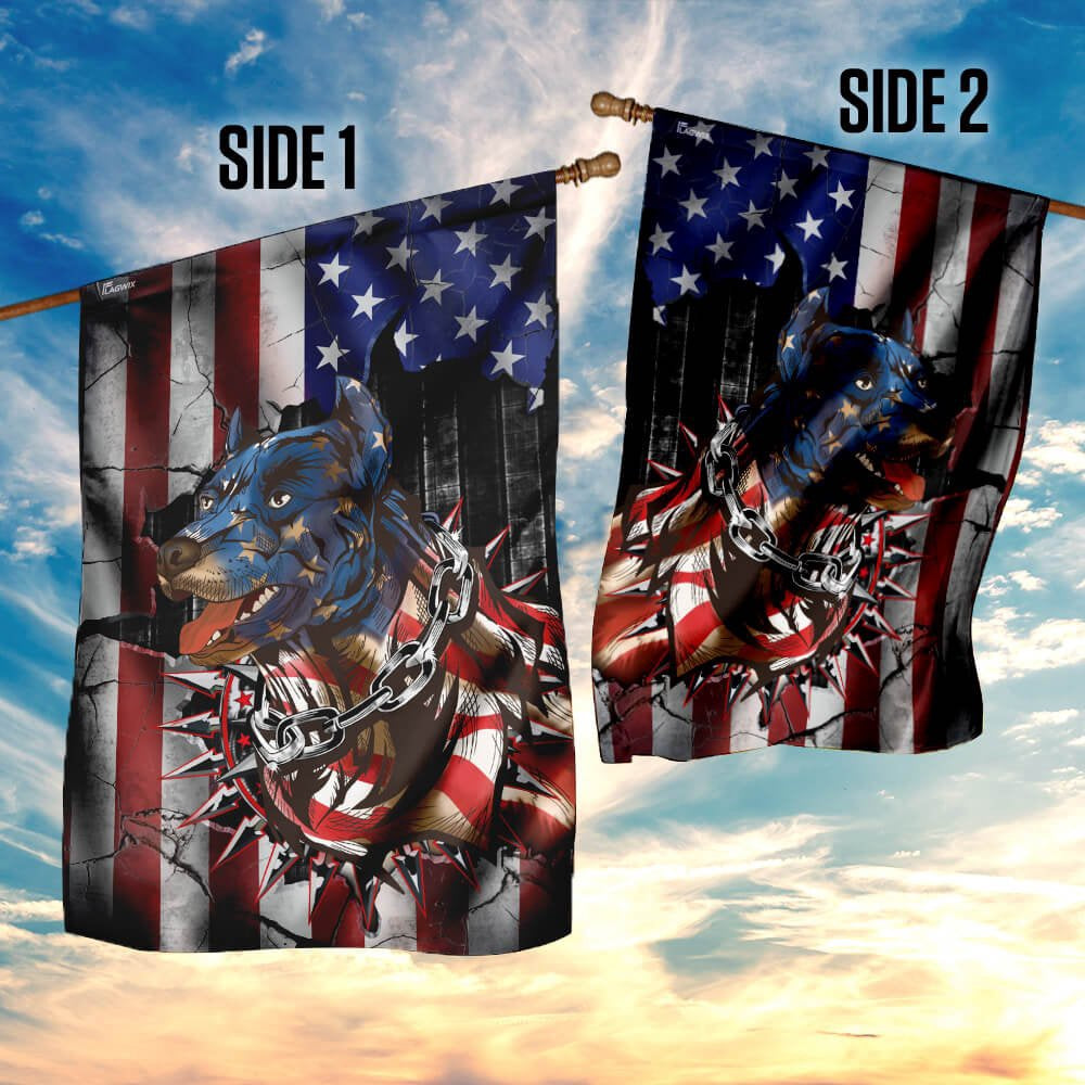 Dog Garden Flags, Pitbull American Flag, Dog Flags For House, Dog Owner Gift