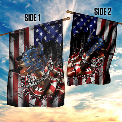 Dog Garden Flags, Pitbull American Flag, Dog Flags For House, Dog Owner Gift