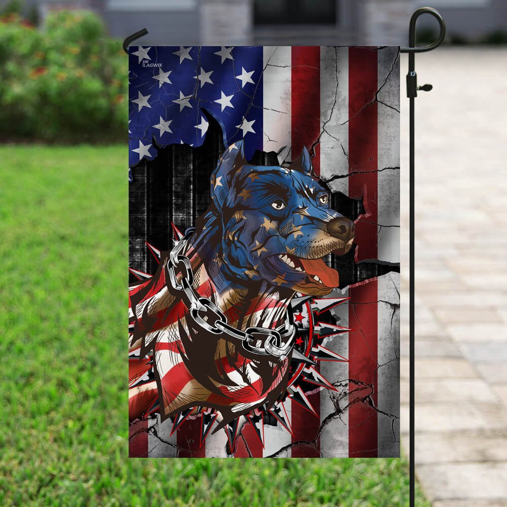 Dog Garden Flags, Pitbull American Flag, Dog Flags For House, Dog Owner Gift