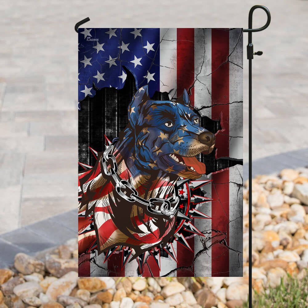 Dog Garden Flags, Pitbull American Flag, Dog Flags For House, Dog Owner Gift