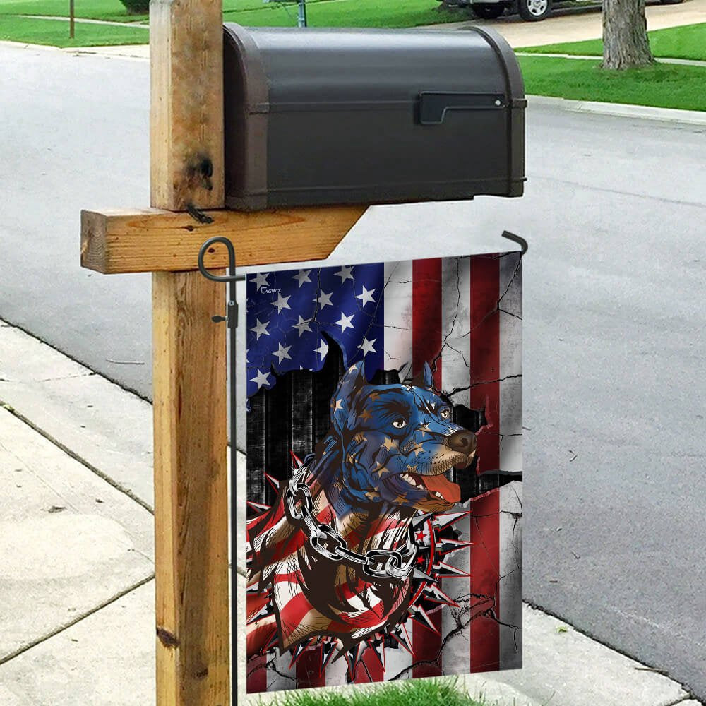 Dog Garden Flags, Pitbull American Flag, Dog Flags For House, Dog Owner Gift