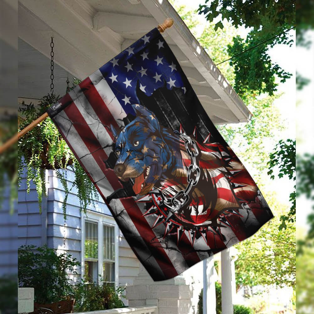 Dog Garden Flags, Pitbull American Flag, Dog Flags For House, Dog Owner Gift