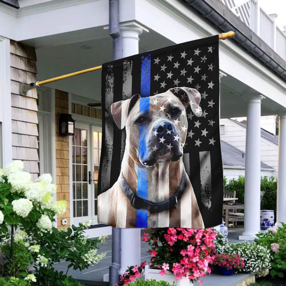 Dog Garden Flags, Pitbull Thin Blue Line Flag, Dog Flags For House, Dog Owner Gift