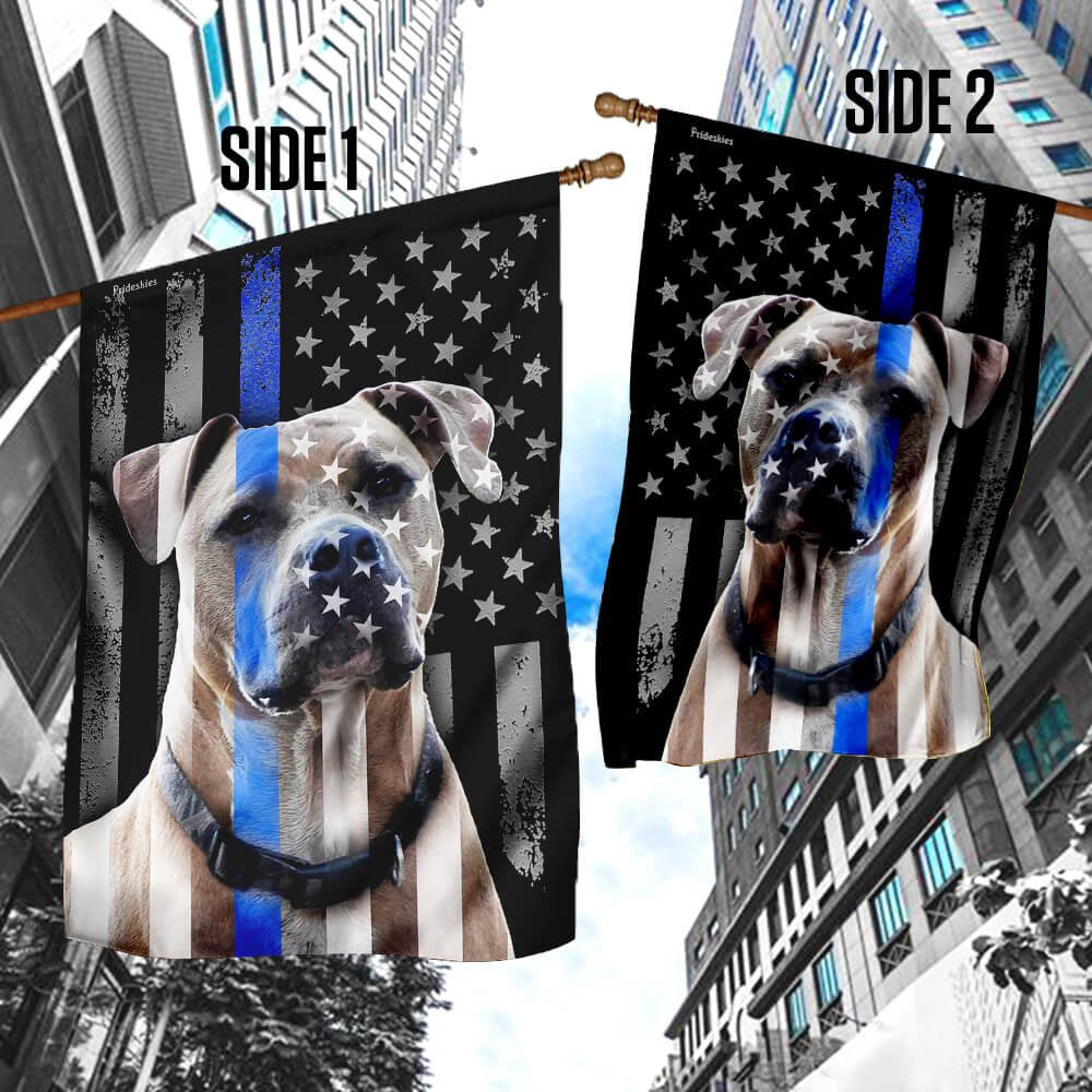Dog Garden Flags, Pitbull Thin Blue Line Flag, Dog Flags For House, Dog Owner Gift