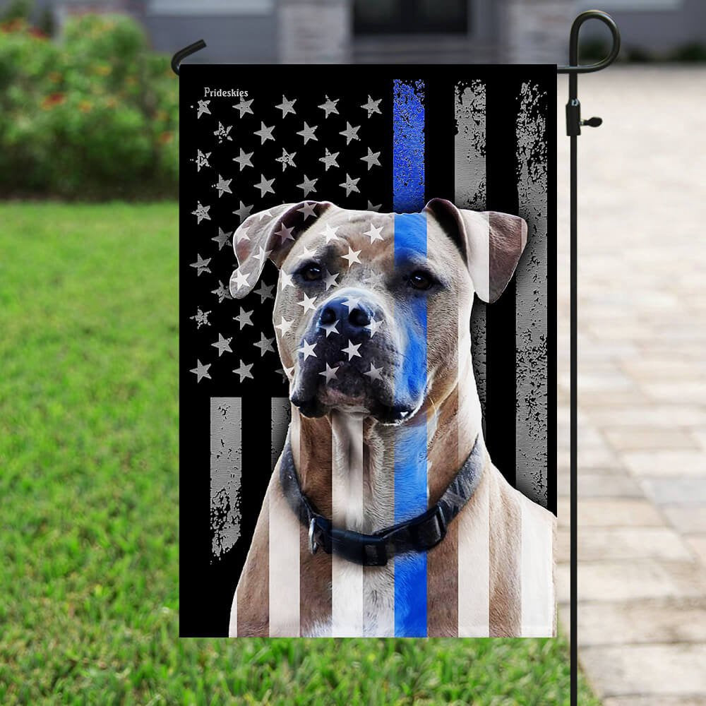 Dog Garden Flags, Pitbull Thin Blue Line Flag, Dog Flags For House, Dog Owner Gift