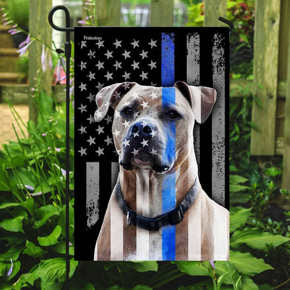 Dog Garden Flags, Pitbull Thin Blue Line Flag, Dog Flags For House, Dog Owner Gift