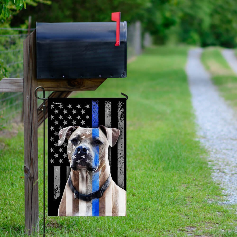 Dog Garden Flags, Pitbull Thin Blue Line Flag, Dog Flags For House, Dog Owner Gift