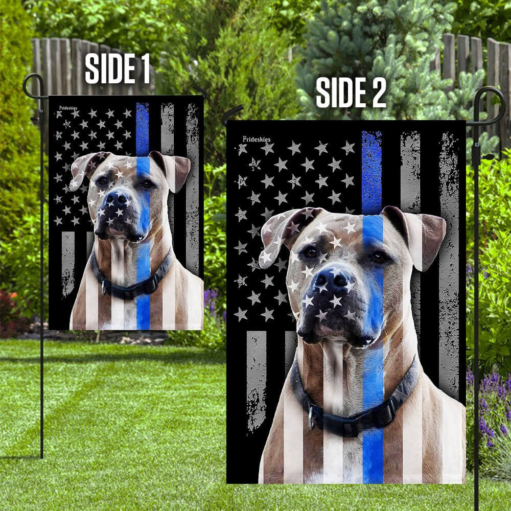Dog Garden Flags, Pitbull Thin Blue Line Flag, Dog Flags For House, Dog Owner Gift
