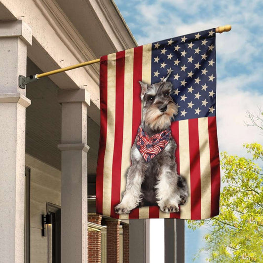 Dog Garden Flags, Pretty Schnauzer Flags, Printed Schnauzer Dog Flag, Dog Flags For House, Dog Owner Gift