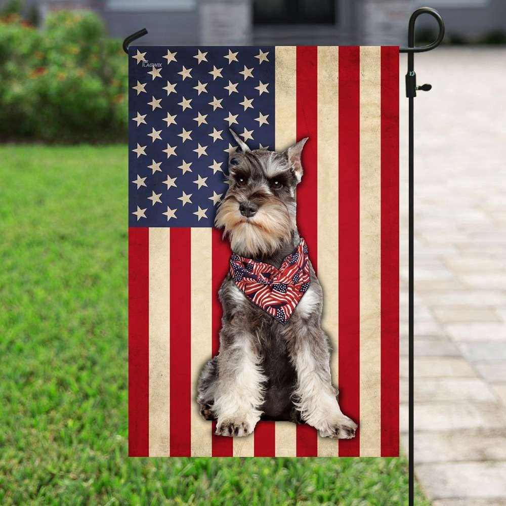 Dog Garden Flags, Pretty Schnauzer Flags, Printed Schnauzer Dog Flag, Dog Flags For House, Dog Owner Gift