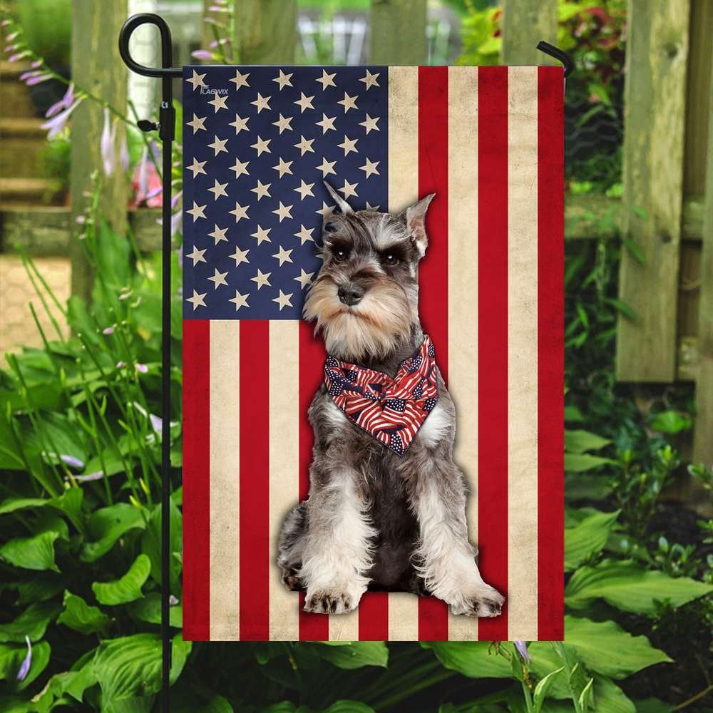 Dog Garden Flags, Pretty Schnauzer Flags, Printed Schnauzer Dog Flag, Dog Flags For House, Dog Owner Gift