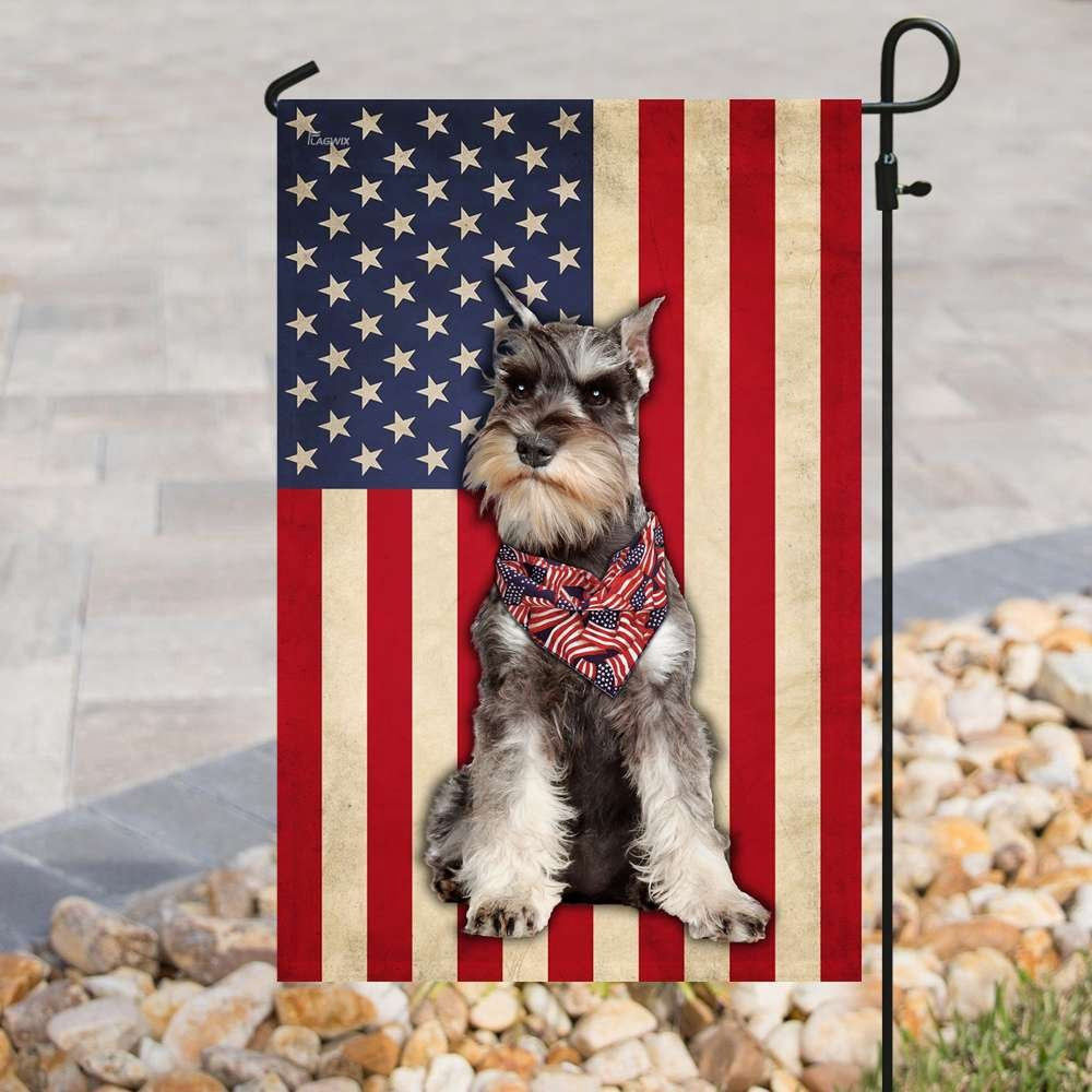 Dog Garden Flags, Pretty Schnauzer Flags, Printed Schnauzer Dog Flag, Dog Flags For House, Dog Owner Gift