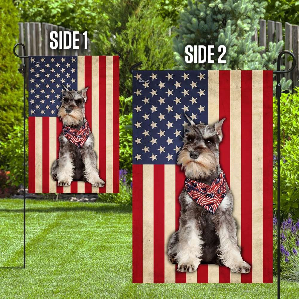 Dog Garden Flags, Pretty Schnauzer Flags, Printed Schnauzer Dog Flag, Dog Flags For House, Dog Owner Gift
