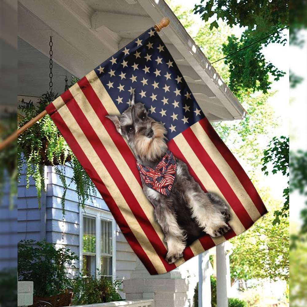 Dog Garden Flags, Pretty Schnauzer Flags, Printed Schnauzer Dog Flag, Dog Flags For House, Dog Owner Gift