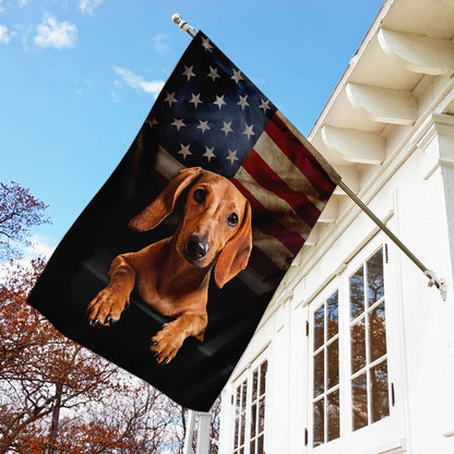 Dog Garden Flags, Red Dachshund American Flag, Dog Flags For House, Dog Owner Gift