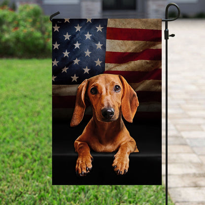 Dog Garden Flags, Red Dachshund American Flag, Dog Flags For House, Dog Owner Gift