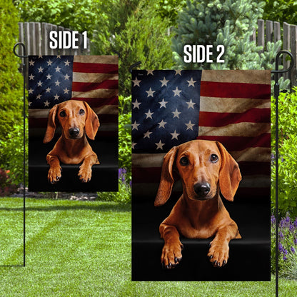 Dog Garden Flags, Red Dachshund American Flag, Dog Flags For House, Dog Owner Gift