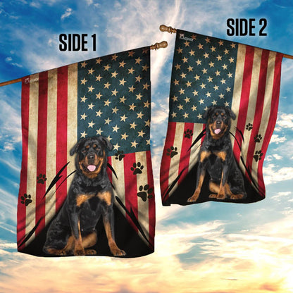 Dog Garden Flags, Rottweiler American Flag, Dog Flags For House, Dog Owner Gift