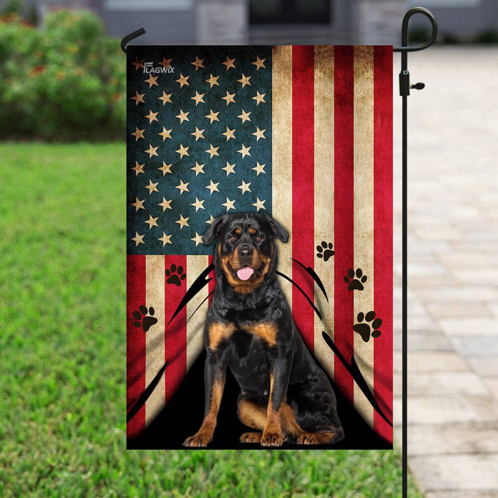 Dog Garden Flags, Rottweiler American Flag, Dog Flags For House, Dog Owner Gift