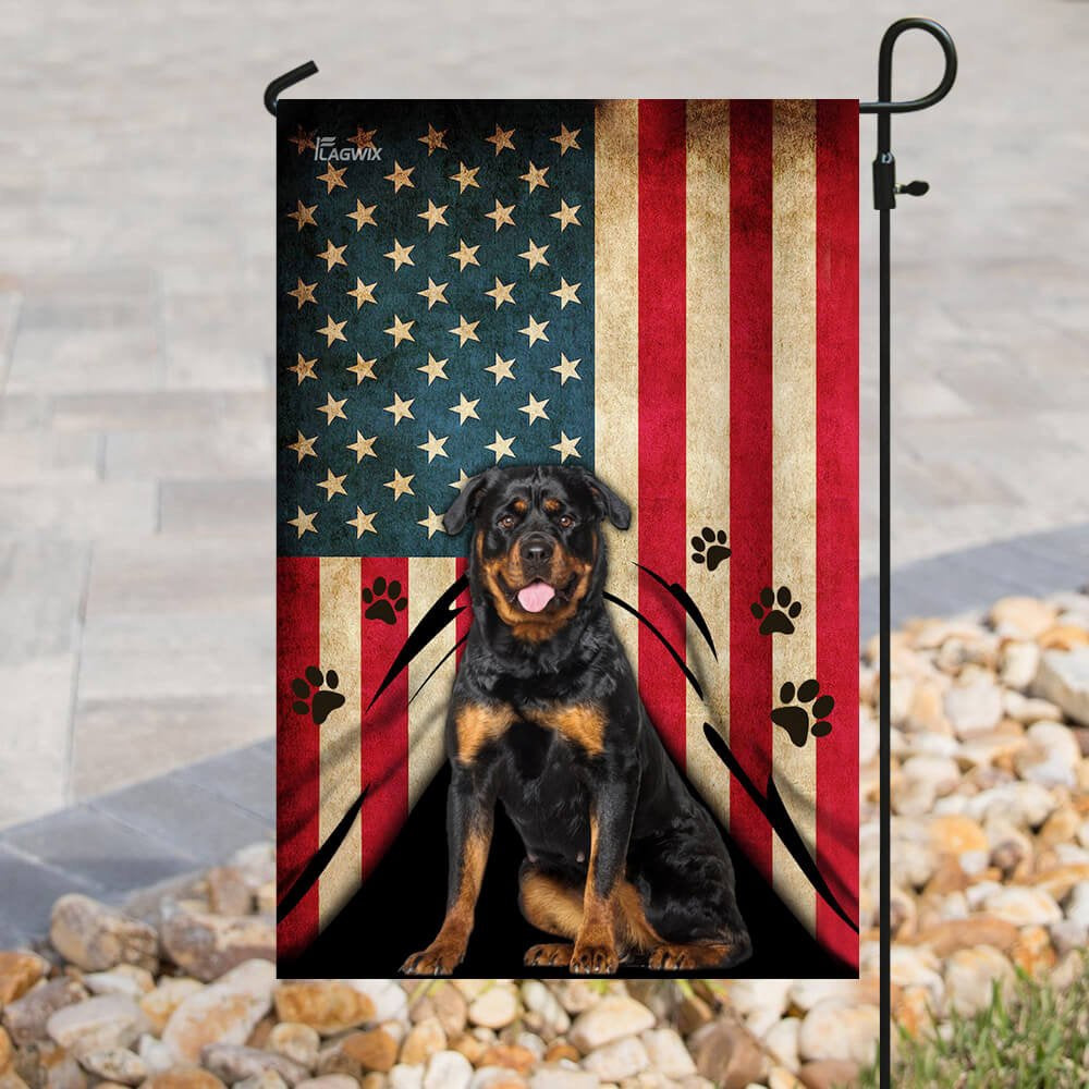 Dog Garden Flags, Rottweiler American Flag, Dog Flags For House, Dog Owner Gift