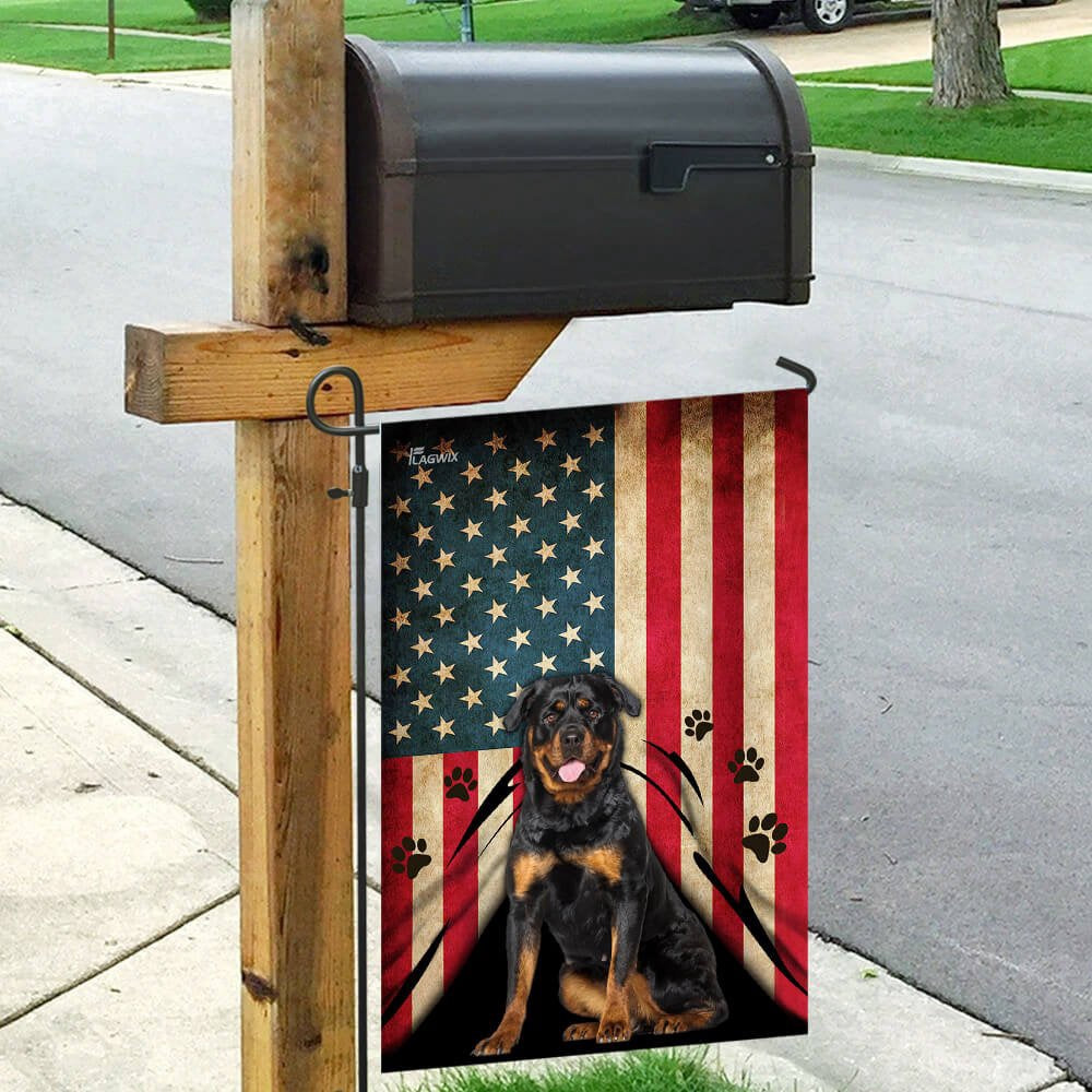 Dog Garden Flags, Rottweiler American Flag, Dog Flags For House, Dog Owner Gift