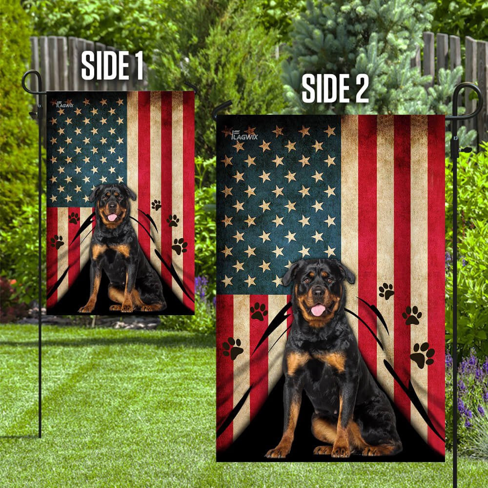 Dog Garden Flags, Rottweiler American Flag, Dog Flags For House, Dog Owner Gift