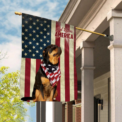 Dog Garden Flags, Rottweiler God Bless House Flag, Dog Flags For House, Dog Owner Gift