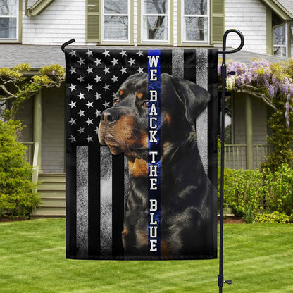 Dog Garden Flags, Rottweiler We Back the Blue Thin Blue Line Flag, Dog Flags For House, Dog Owner Gift