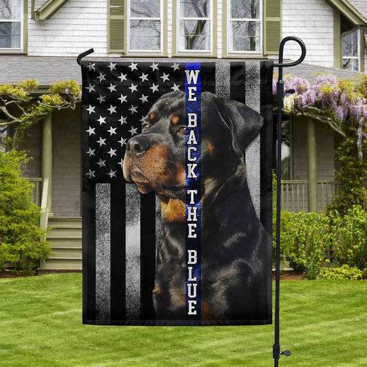 Dog Garden Flags, Rottweiler We Back the Blue Thin Blue Line Flag, Dog Flags For House, Dog Owner Gift