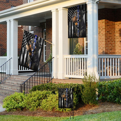 Dog Garden Flags, Rottweiler We Back the Blue Thin Blue Line Flag, Dog Flags For House, Dog Owner Gift