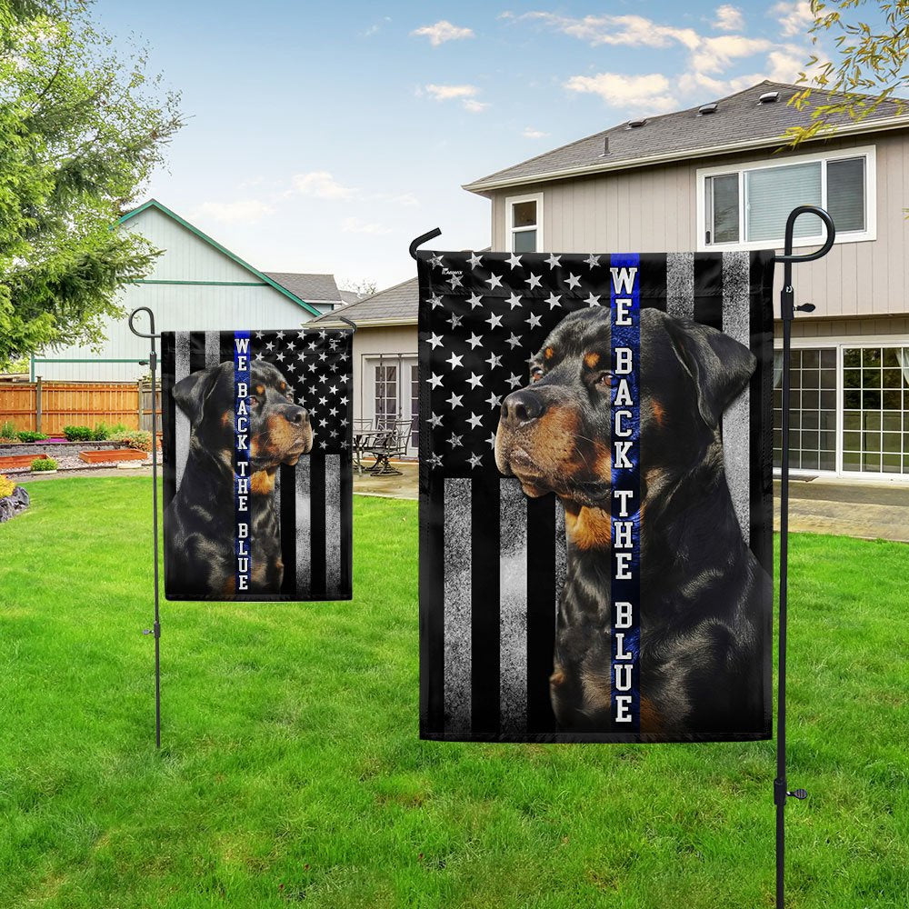 Dog Garden Flags, Rottweiler We Back the Blue Thin Blue Line Flag, Dog Flags For House, Dog Owner Gift