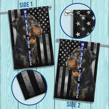 Dog Garden Flags, Rottweiler We Back the Blue Thin Blue Line Flag, Dog Flags For House, Dog Owner Gift