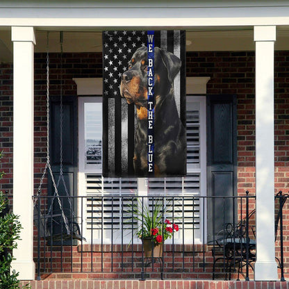 Dog Garden Flags, Rottweiler We Back the Blue Thin Blue Line Flag, Dog Flags For House, Dog Owner Gift