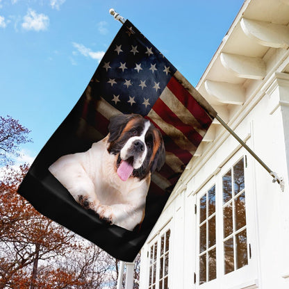 Dog Garden Flags, Saint Bernard American Flag, Dog Flags For House, Dog Owner Gift