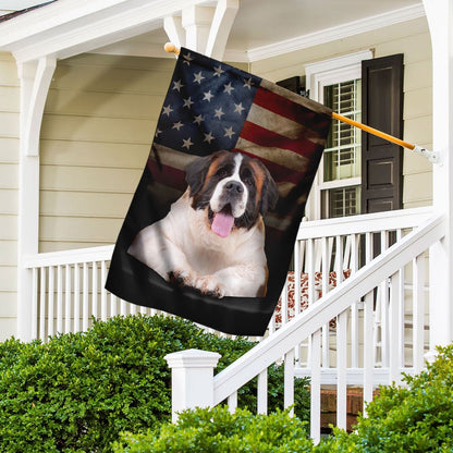 Dog Garden Flags, Saint Bernard American Flag, Dog Flags For House, Dog Owner Gift