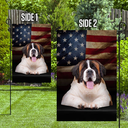 Dog Garden Flags, Saint Bernard American Flag, Dog Flags For House, Dog Owner Gift