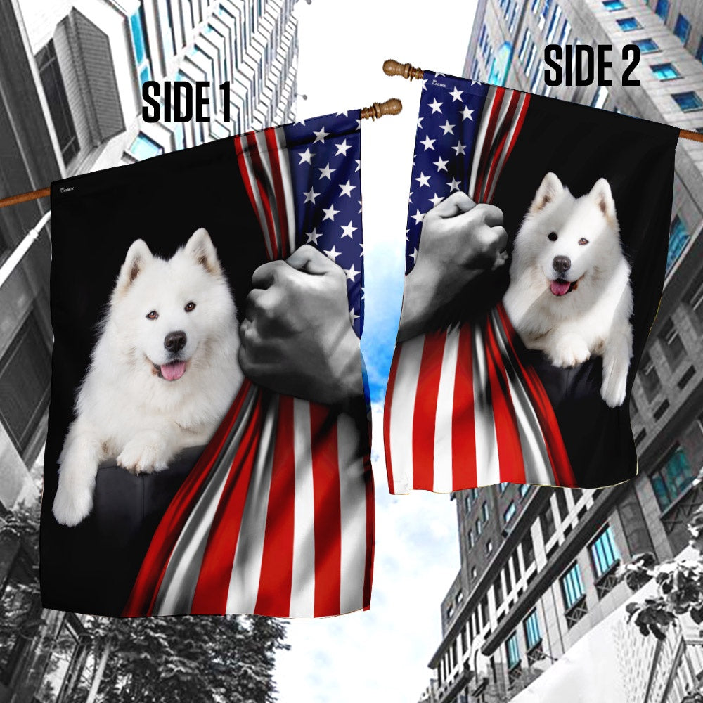 Dog Garden Flags, Samoyed Dog Lover American US Flag, Dog Flags For House, Dog Owner Gift
